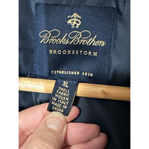 Brooks Brothers Loro Piana Brooksstrom Tan and Navy Blue Wool Vest XL - Picture 3 of 10